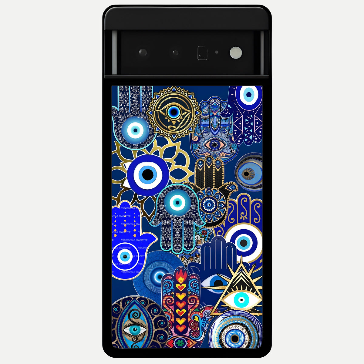  Mystic Palm Guard Glass Case For Google Pixel 6 Pro back cover – full design glossy printed glass finish