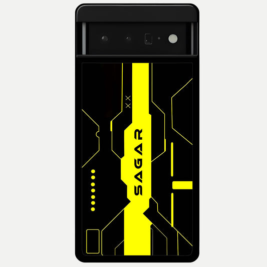  Neon CYBERPUNK Custom Name Glass Case For Google Pixel 6 Pro back cover – full design glossy printed glass finish