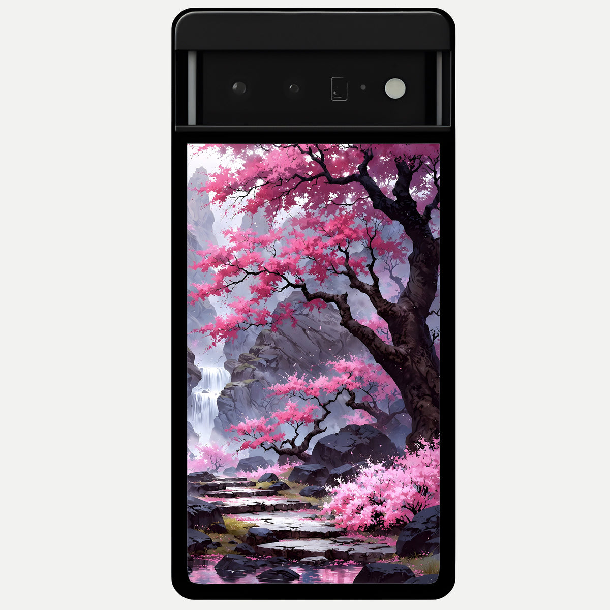  Pink Sunflower Glow Glass Case For Google Pixel 6 Pro back cover – full design glossy printed glass finish