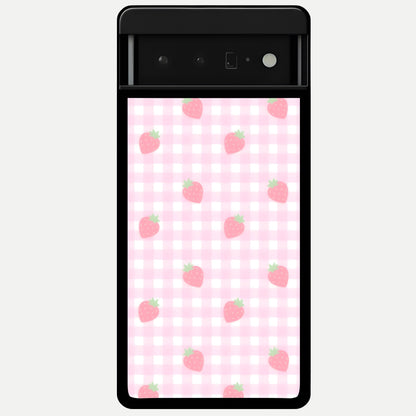  Strawberry Picnic Love Glass Case For Google Pixel 6 Pro back cover – full design glossy printed glass finish