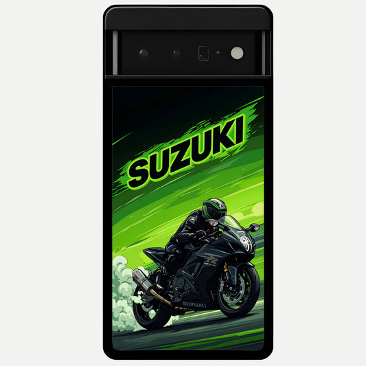  Suzuki Speed Beast Glass Case For Google Pixel 6 Pro back cover – full design glossy printed glass finish