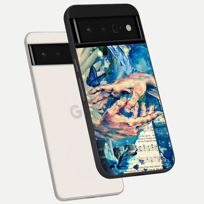  Aesthetic Divider phone case For Google Pixel 6 Pro showing premium glass back cover with detailed artwork