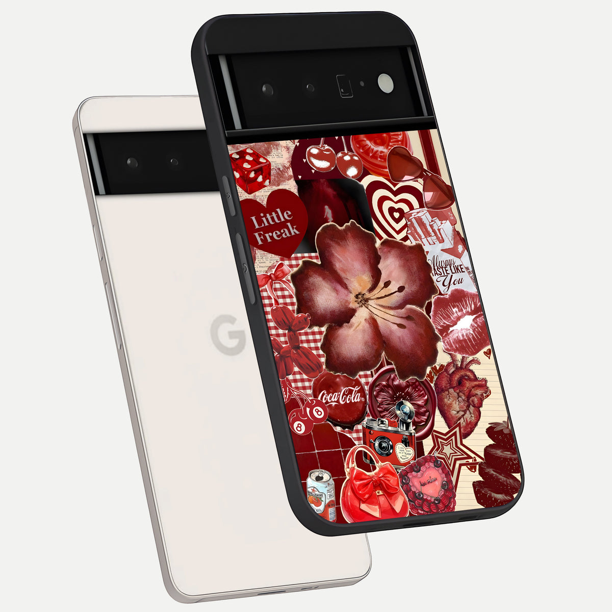  Aesthetic Little Freak phone case For Google Pixel 6 Pro showing premium glass back cover with detailed artwork