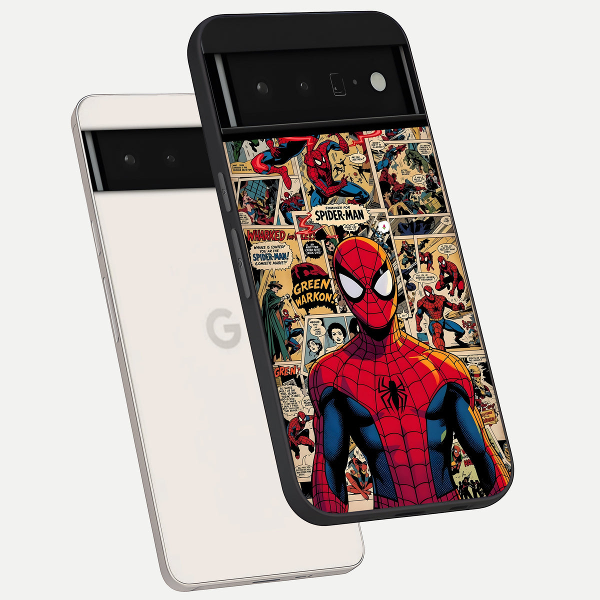  Aesthetic Spider phone case For Google Pixel 6 Pro showing premium glass back cover with detailed artwork