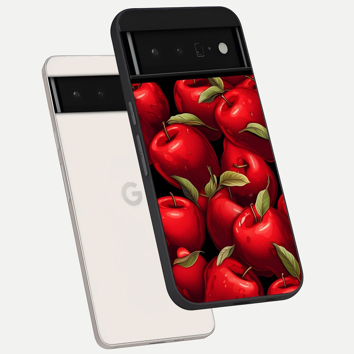  Apple Pattern phone case For Google Pixel 6 Pro showing premium glass back cover with detailed artwork