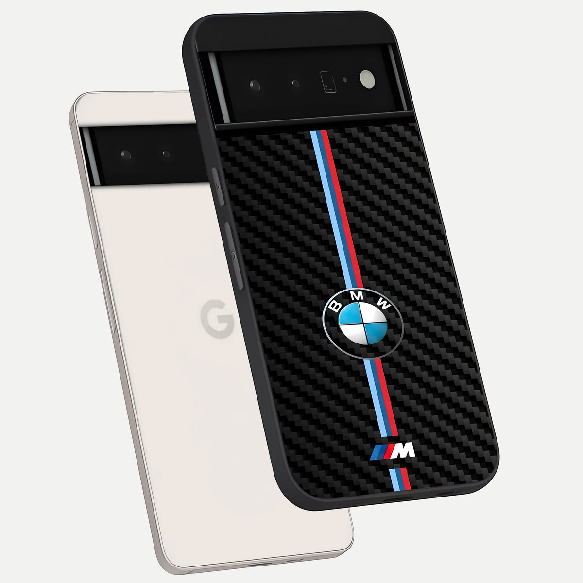  BMW Pattern phone case For Google Pixel 6 Pro showing premium glass back cover with detailed artwork