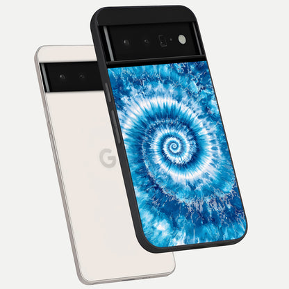  Blue Galaxy Wave phone case For Google Pixel 6 Pro showing premium glass back cover with detailed artwork
