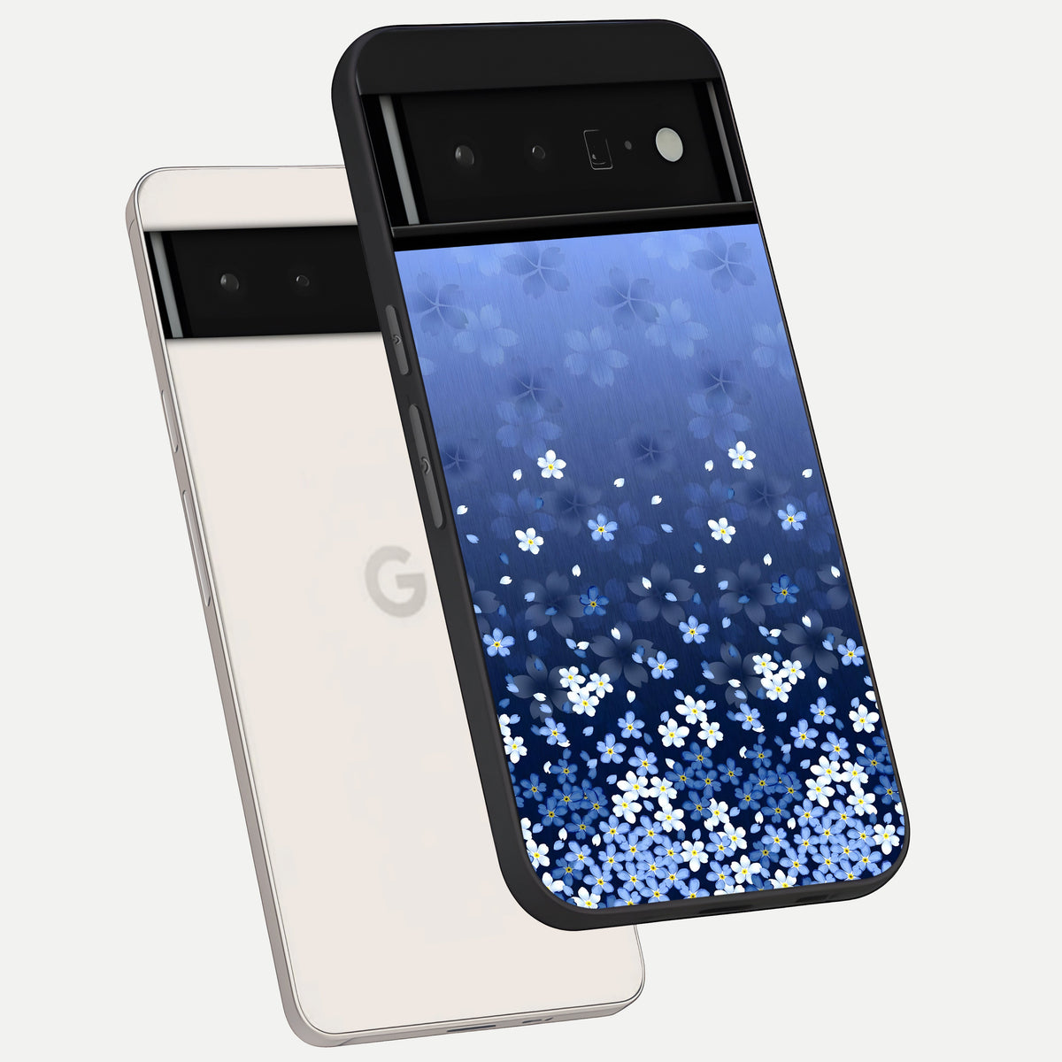 Blue Starry phone case For Google Pixel 6 Pro showing premium glass back cover with detailed artwork
