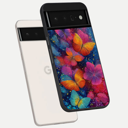  Butterfly Dream Mist phone case For Google Pixel 6 Pro showing premium glass back cover with detailed artwork