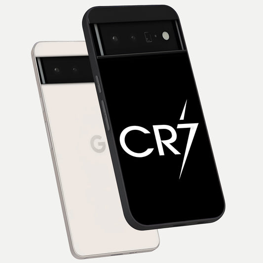  CR7 Elite Strike phone case For Google Pixel 6 Pro showing premium glass back cover with detailed artwork