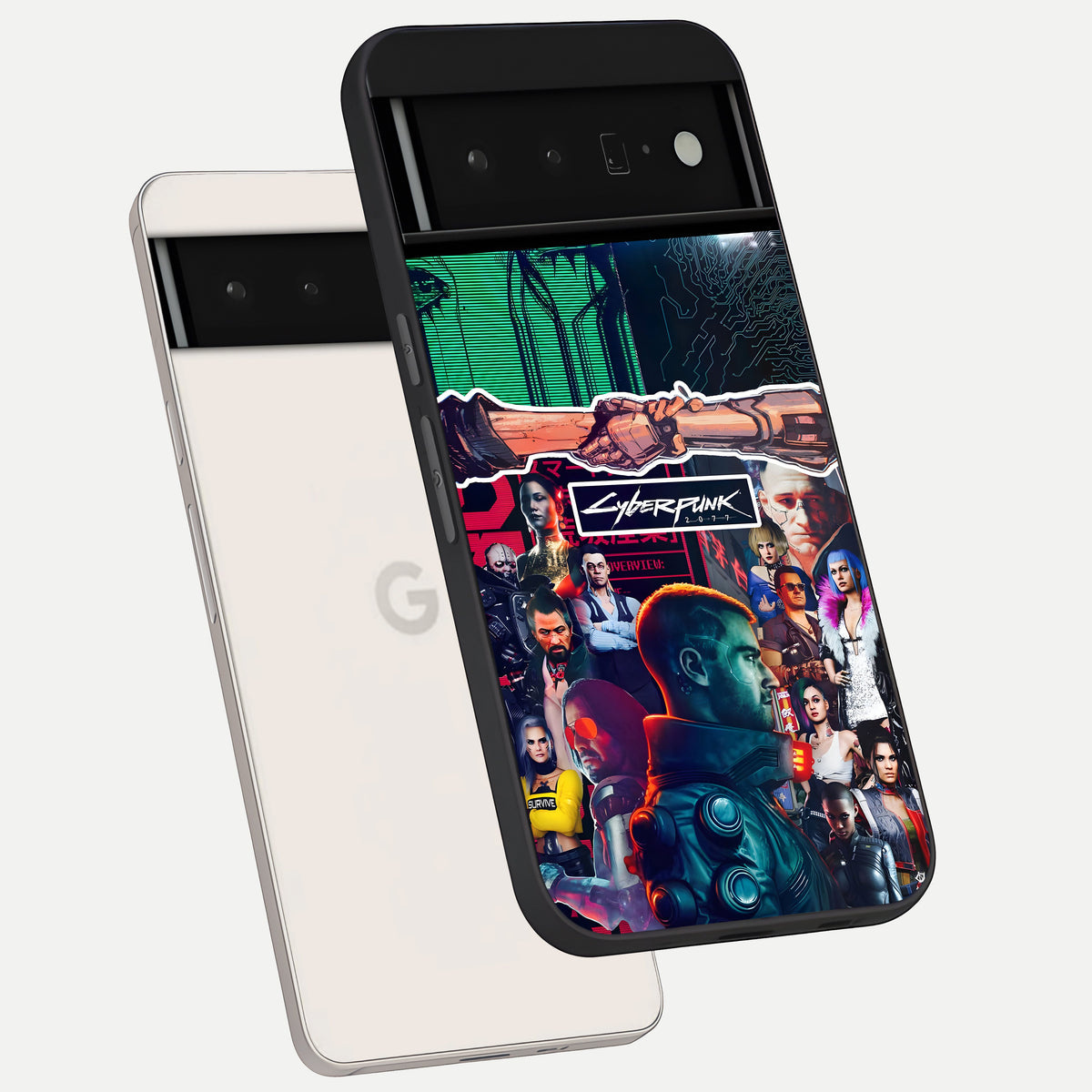  CYBERPUNK Legacy phone case For Google Pixel 6 Pro showing premium glass back cover with detailed artwork