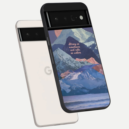  Celestial Mountain Calm phone case For Google Pixel 6 Pro showing premium glass back cover with detailed artwork