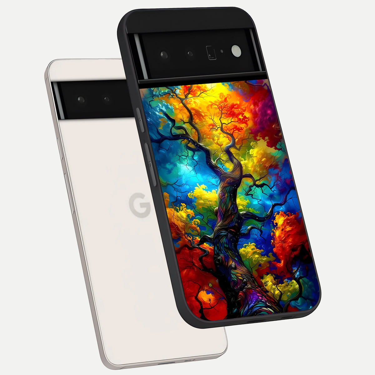  Colorful Soda Bottles phone case For Google Pixel 6 Pro showing premium glass back cover with detailed artwork