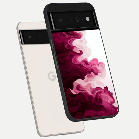  Crimson Wave Flow phone case For Google Pixel 6 Pro showing premium glass back cover with detailed artwork