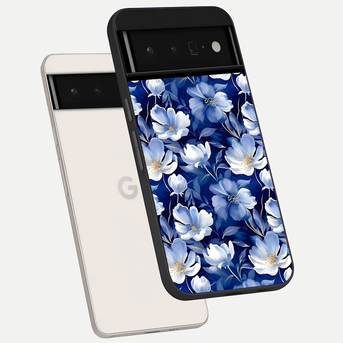 Cute Floral Patterns phone case For Google Pixel 6 Pro showing premium glass back cover with detailed artwork