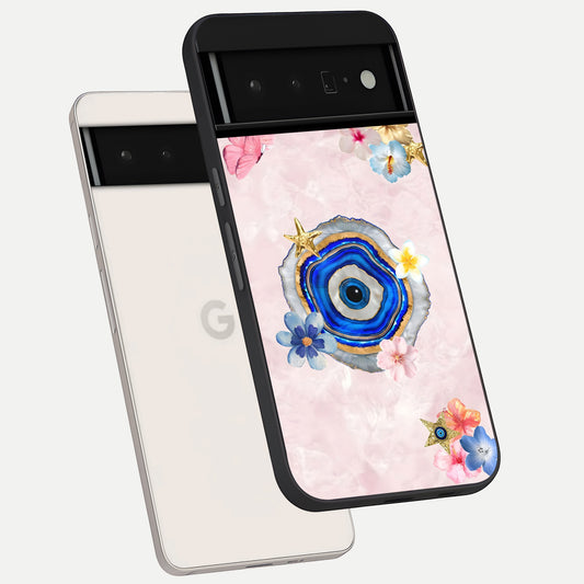  Divine Aura Bloom phone case For Google Pixel 6 Pro showing premium glass back cover with detailed artwork
