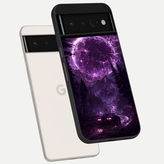  Eternal Cosmic Drive phone case For Google Pixel 6 Pro showing premium glass back cover with detailed artwork