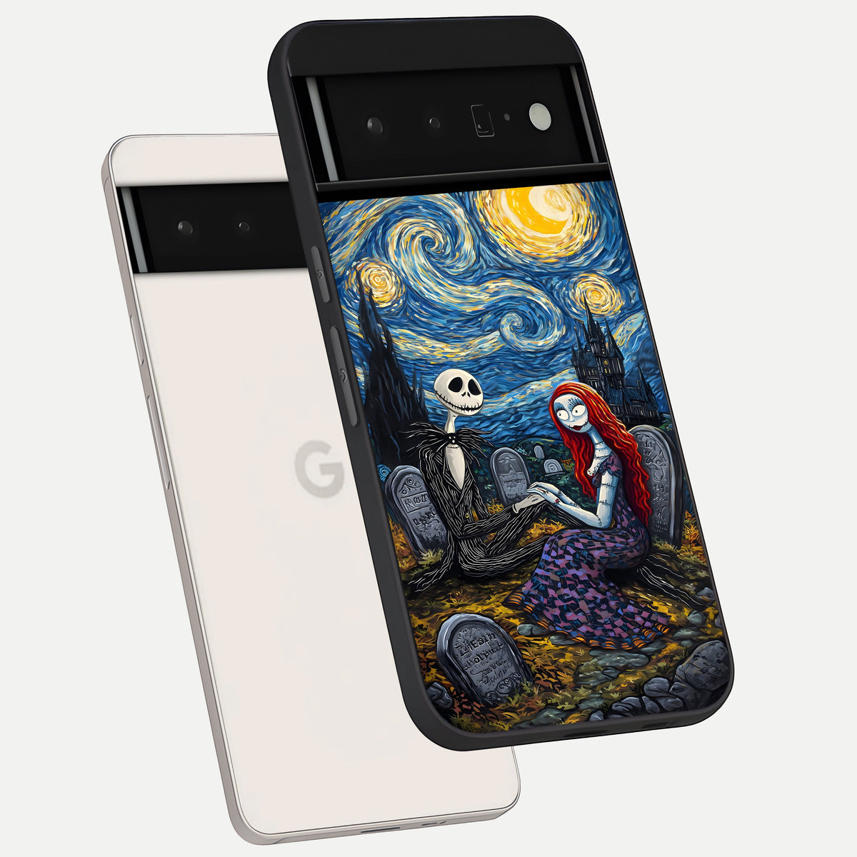  Eternal Night Love phone case For Google Pixel 6 Pro showing premium glass back cover with detailed artwork