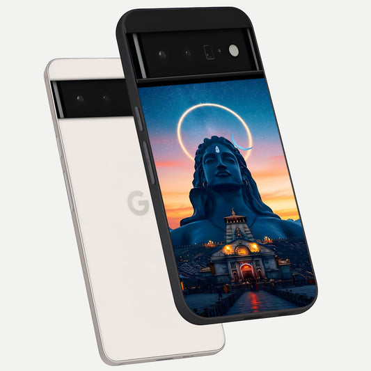  Eternal Shiva Aura phone case For Google Pixel 6 Pro showing premium glass back cover with detailed artwork