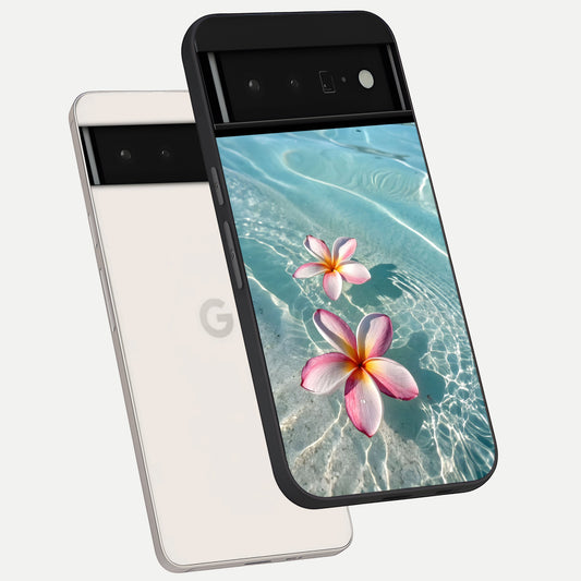  Floating Bloom Bliss phone case For Google Pixel 6 Pro showing premium glass back cover with detailed artwork