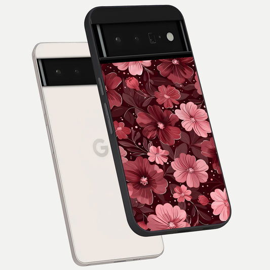  Flower Blush Bloom phone case For Google Pixel 6 Pro showing premium glass back cover with detailed artwork