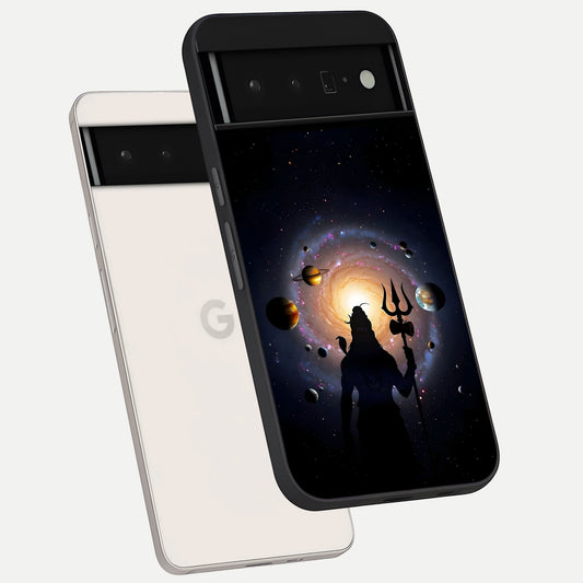  Galactic Shiva Vision phone case For Google Pixel 6 Pro showing premium glass back cover with detailed artwork