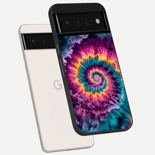 Galactic Spiral Burst phone case For Google Pixel 6 Pro showing premium glass back cover with detailed artwork