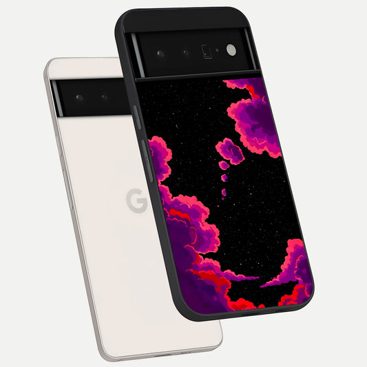  Galaxy Dream Frame phone case For Google Pixel 6 Pro showing premium glass back cover with detailed artwork