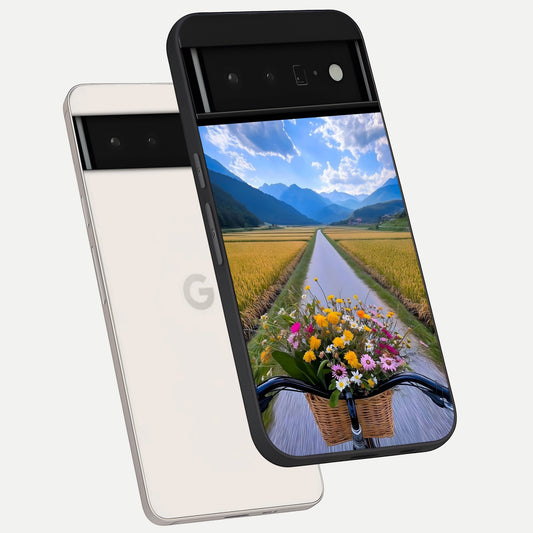 Golden Field Journey phone case For Google Pixel 6 Pro showing premium glass back cover with detailed artwork