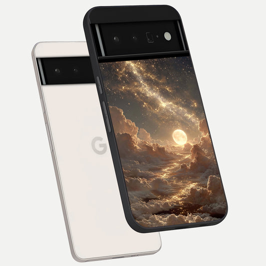  Golden Sky Dream phone case For Google Pixel 6 Pro showing premium glass back cover with detailed artwork