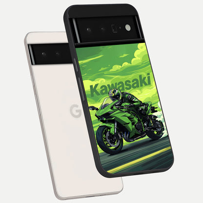  Greenery Sky phone case For Google Pixel 6 Pro showing premium glass back cover with detailed artwork