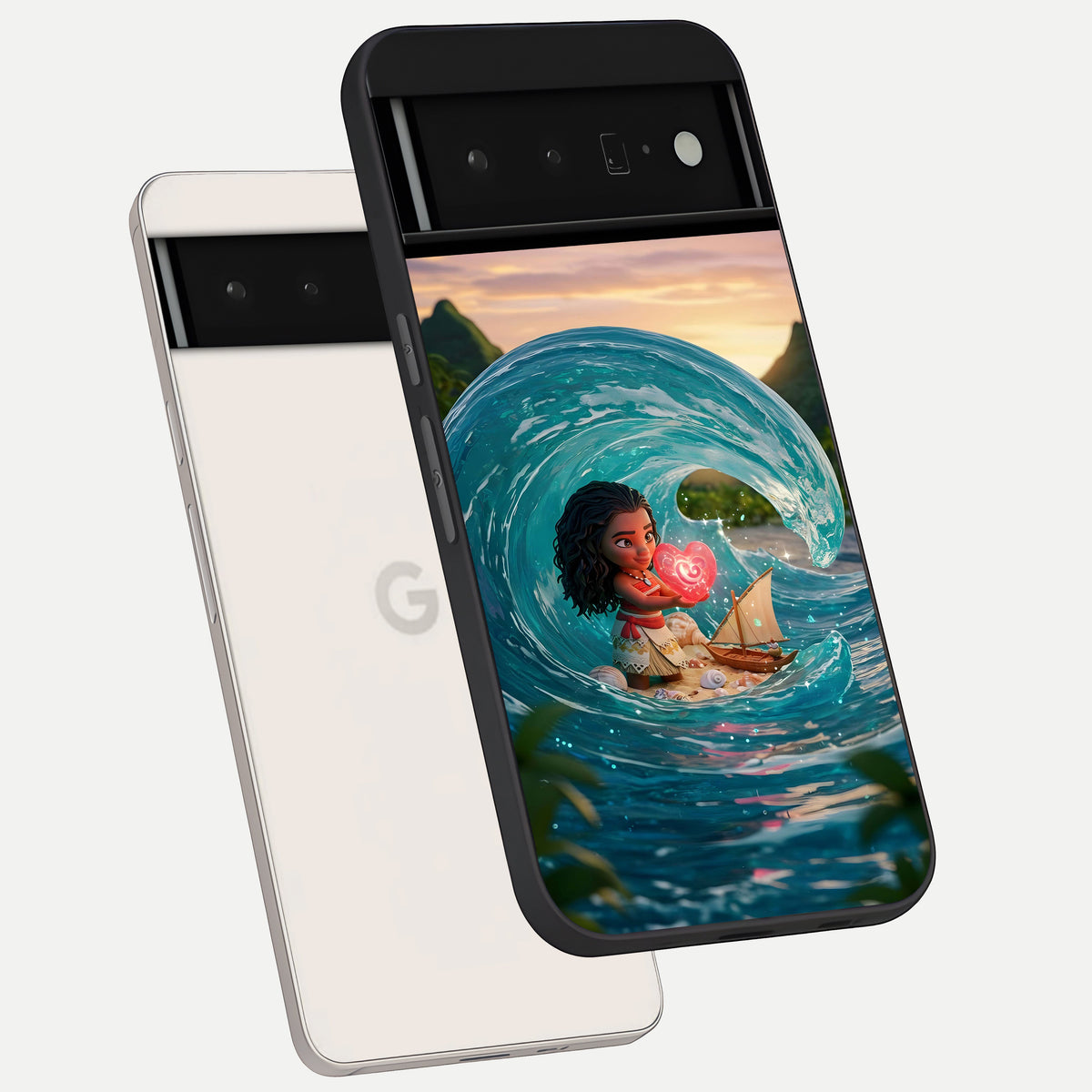  Heart of Ocean phone case For Google Pixel 6 Pro showing premium glass back cover with detailed artwork