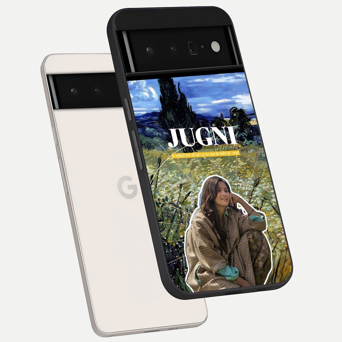  Jugni Soul Vibes phone case For Google Pixel 6 Pro showing premium glass back cover with detailed artwork