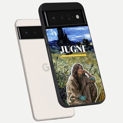  Jugni Soul Vibes phone case For Google Pixel 6 Pro showing premium glass back cover with detailed artwork