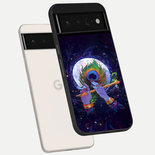  Krishna Hands Art phone case For Google Pixel 6 Pro showing premium glass back cover with detailed artwork