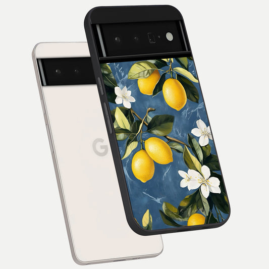  Lemon Dream Garden phone case For Google Pixel 6 Pro showing premium glass back cover with detailed artwork