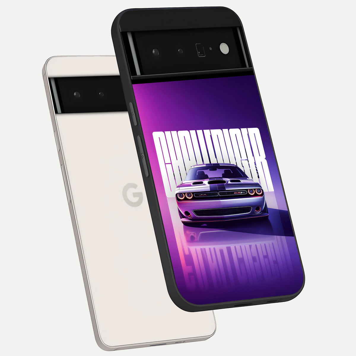  Midnight Muscle Ride phone case For Google Pixel 6 Pro showing premium glass back cover with detailed artwork