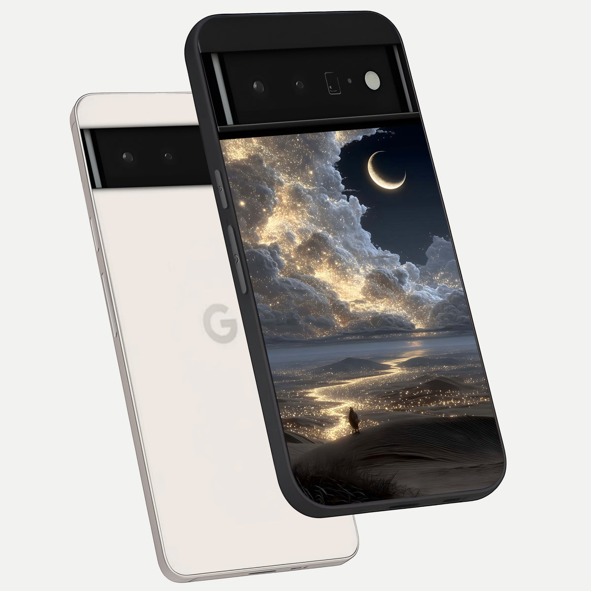 Moonlight Spark Path phone case For Google Pixel 6 Pro showing premium glass back cover with detailed artwork