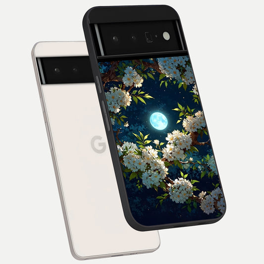  Moonlit Blossom Dream phone case For Google Pixel 6 Pro showing premium glass back cover with detailed artwork