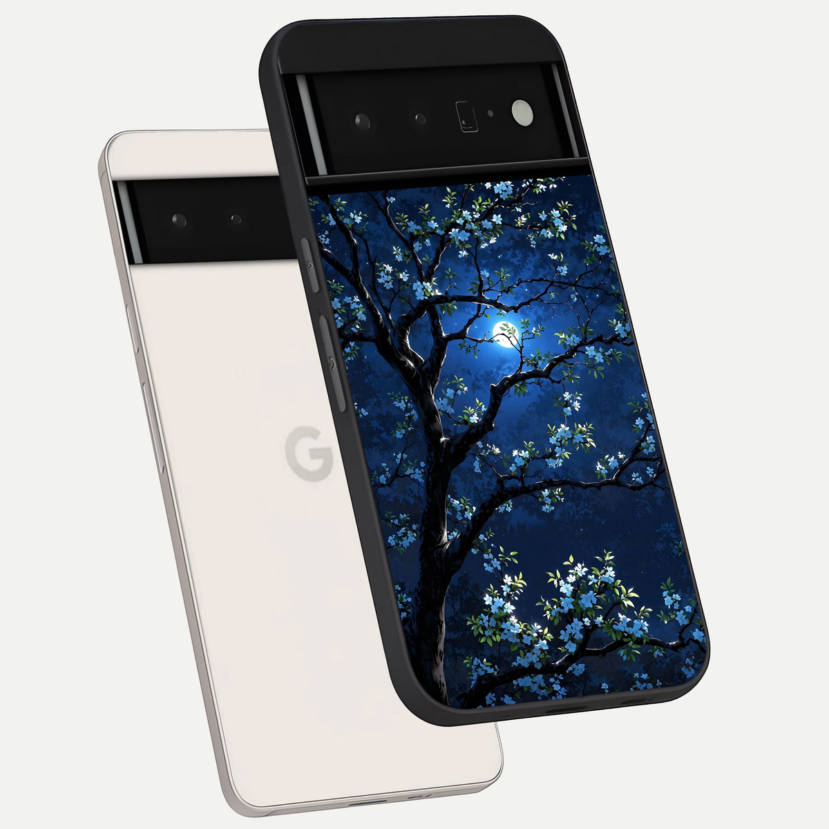  Mystic Floral Night phone case For Google Pixel 6 Pro showing premium glass back cover with detailed artwork