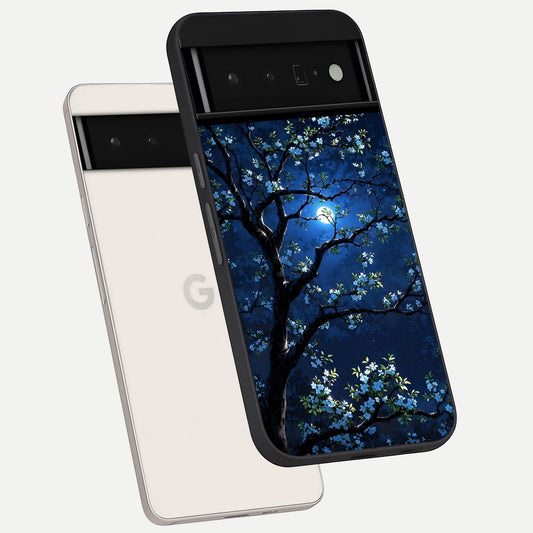  Mystic Floral Night phone case For Google Pixel 6 Pro showing premium glass back cover with detailed artwork