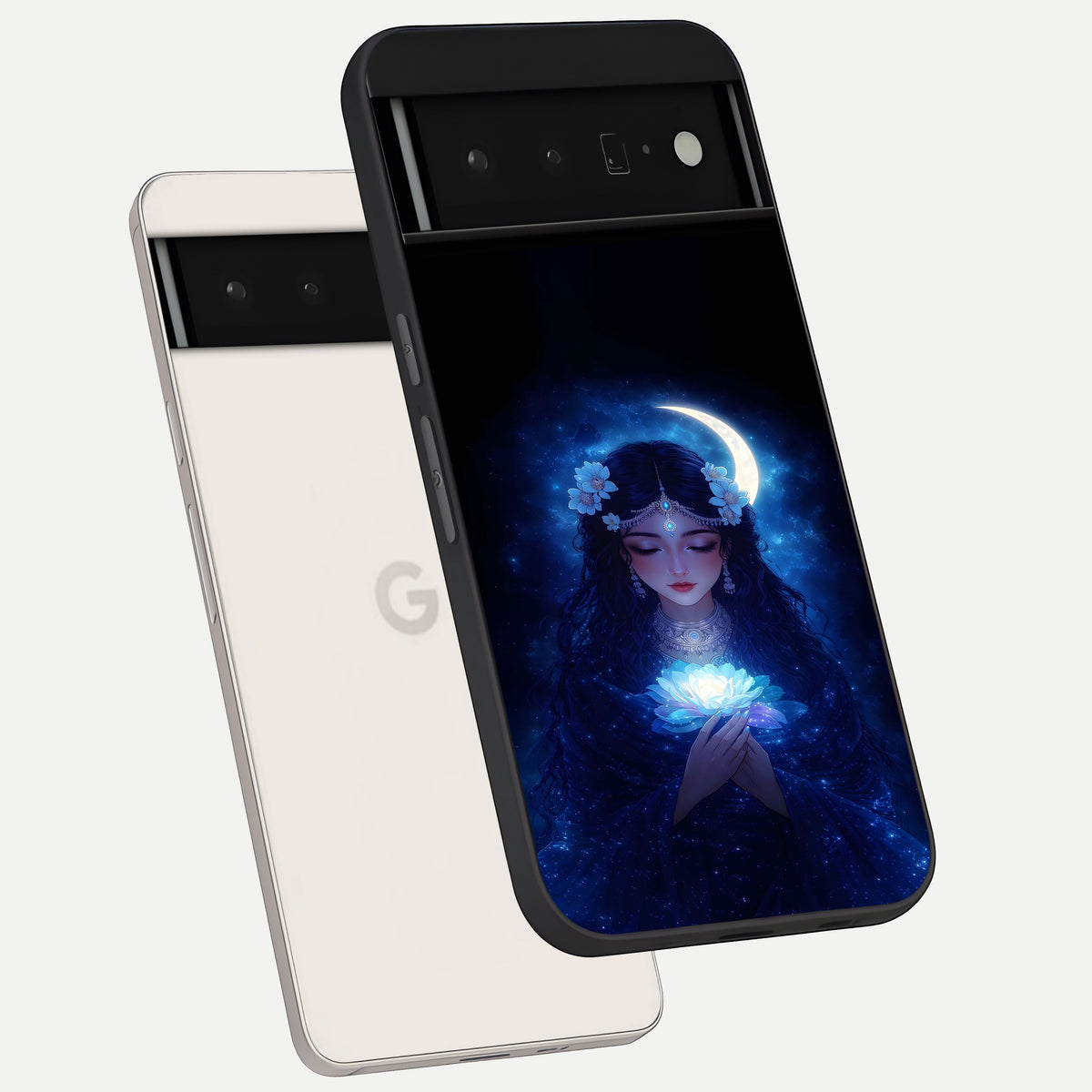  Mystic Moon Queen phone case For Google Pixel 6 Pro showing premium glass back cover with detailed artwork