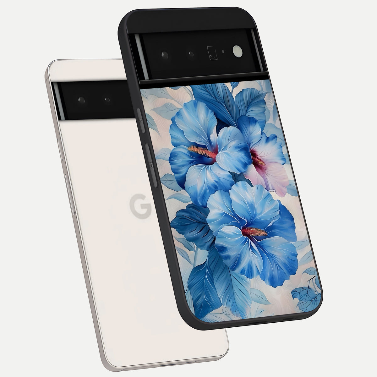  Ocean Hibiscus Grace phone case For Google Pixel 6 Pro showing premium glass back cover with detailed artwork