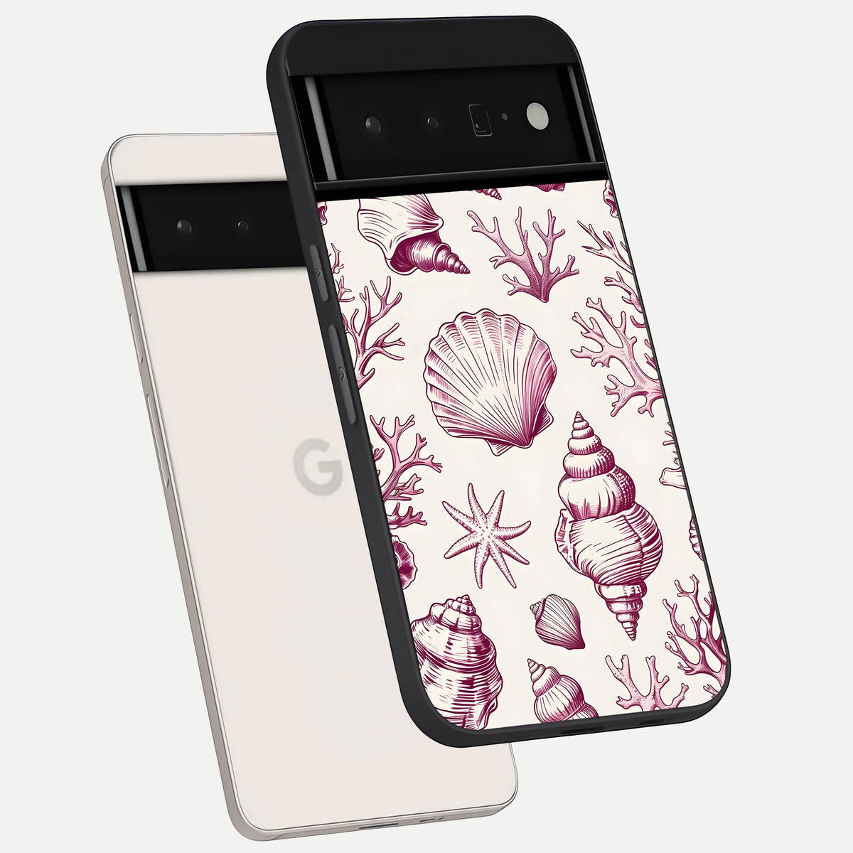  Pink Power Sparks phone case For Google Pixel 6 Pro showing premium glass back cover with detailed artwork