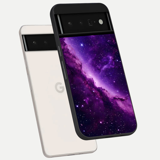 Purple Shade Sky phone case For Google Pixel 6 Pro showing premium glass back cover with detailed artwork