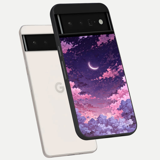  Sky Drift Clouds phone case For Google Pixel 6 Pro showing premium glass back cover with detailed artwork