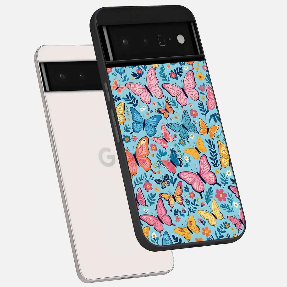  Spring Wing Garden phone case For Google Pixel 6 Pro showing premium glass back cover with detailed artwork