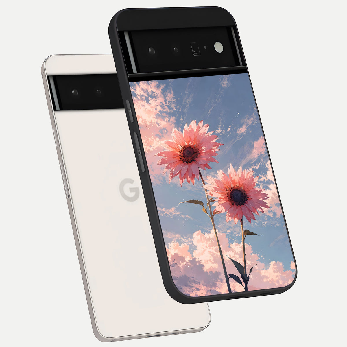  Sun Moon Balance phone case For Google Pixel 6 Pro showing premium glass back cover with detailed artwork