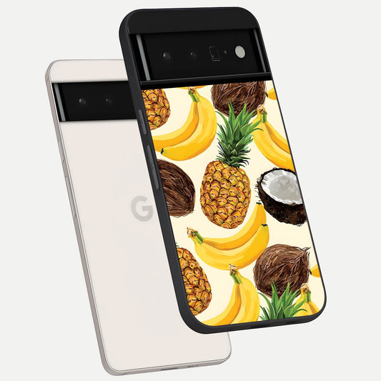  Tropical Fruit Mood phone case For Google Pixel 6 Pro showing premium glass back cover with detailed artwork