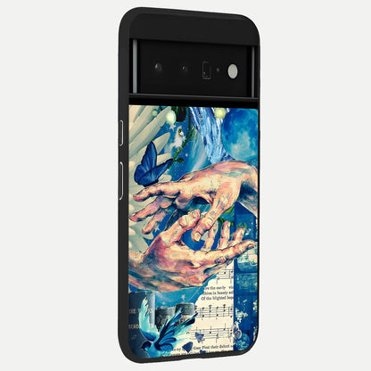  Aesthetic Divider back cover For Google Pixel 6 Pro slim fit glass case with vibrant aesthetic design